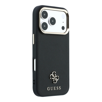 Apple iPhone 18 Pro Max Kılıf Guess Orjinal Lisanslı M-safe Şarj Özellikli Klasik Yazı ve 4G Logolu PU Deri Saffiano Kapak - 28