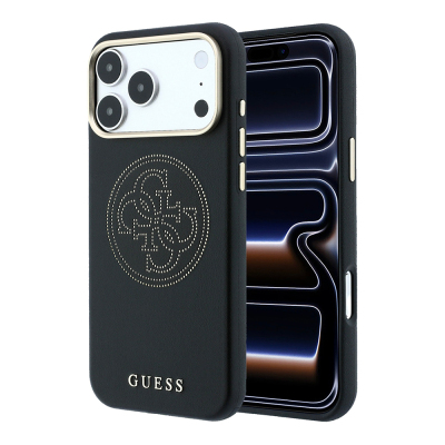 Apple iPhone 18 Pro Max Kılıf Guess Orjinal Lisanslı M-safe Şarj Özellikli PU Delikli 4G ve Yazı Logolu Kapak - Guess