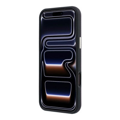 Apple iPhone 18 Pro Max Kılıf Guess Orjinal Lisanslı M-safe Şarj Özellikli PU Metal Üçgen Logolu Karbon Fiber Kevlar Kapak - 5