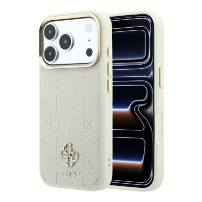 Apple iPhone 18 Pro Max Kılıf Guess Orjinal Lisanslı M-safe Şarj Özellikli Şeritli Peony 4G ve Yazı Logolu Kapak - 2