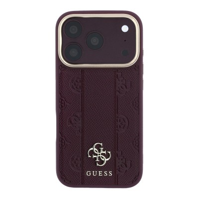Apple iPhone 18 Pro Max Kılıf Guess Orjinal Lisanslı M-safe Şarj Özellikli Şeritli Peony 4G ve Yazı Logolu Kapak - 20