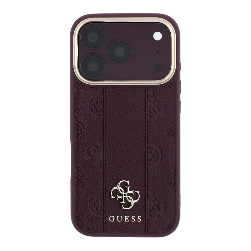 Apple iPhone 18 Pro Max Kılıf Guess Orjinal Lisanslı M-safe Şarj Özellikli Şeritli Peony 4G ve Yazı Logolu Kapak - 20