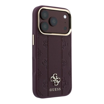 Apple iPhone 18 Pro Max Kılıf Guess Orjinal Lisanslı M-safe Şarj Özellikli Şeritli Peony 4G ve Yazı Logolu Kapak - 6