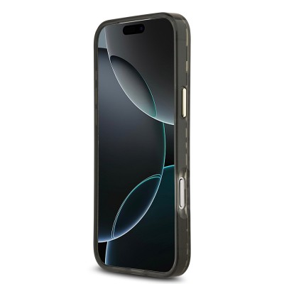 Apple iPhone 18 Pro Max Kılıf Guess Orjinal Lisanslı M-safe Şarj Özellikli Üçgen Logolu Simli Leopar Desenli Kapak - 8