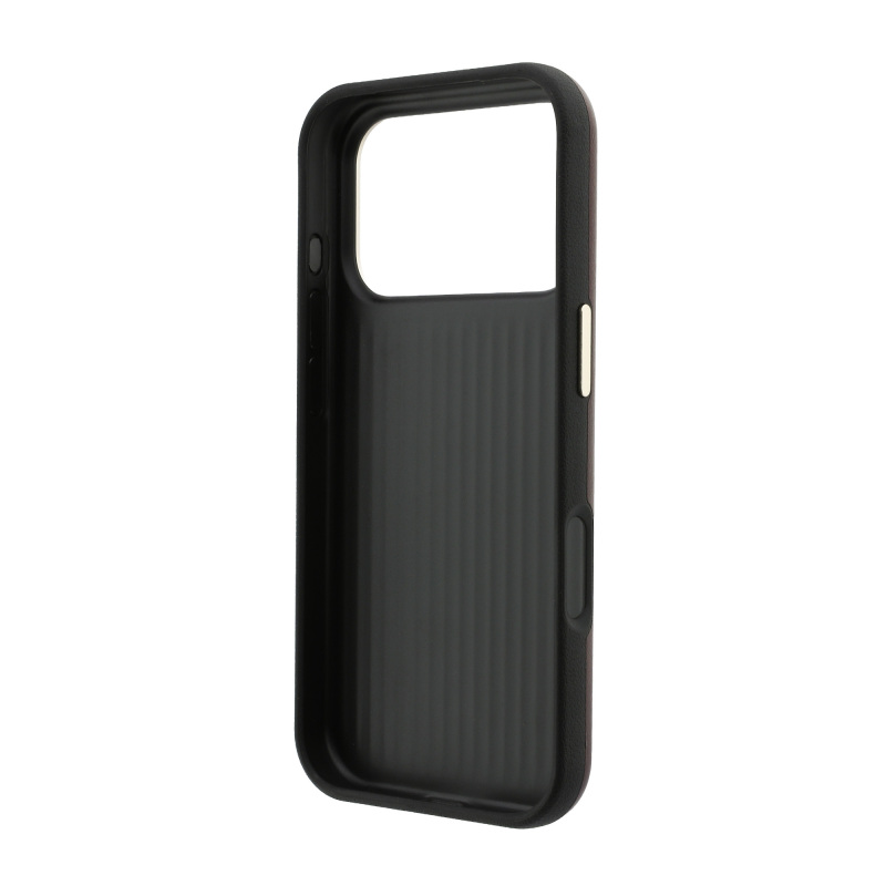 Apple iPhone 18 Pro Max Kılıf Guess Orjinal Lisanslı Metal Kamera Çerçeveli 4G Büyük Taşlı Resin Logolu PU Kapak - 7