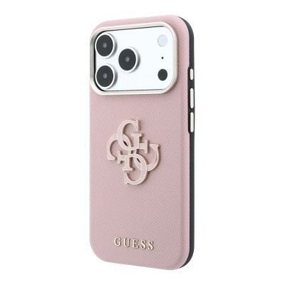 Apple iPhone 18 Pro Max Kılıf Guess Orjinal Lisanslı PU Yazı ve 4G Büyük Metal Logolu Kapak - 4