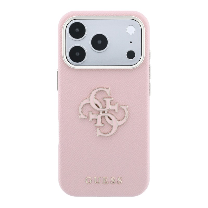 Apple iPhone 18 Pro Max Kılıf Guess Orjinal Lisanslı PU Yazı ve 4G Büyük Metal Logolu Kapak - 5