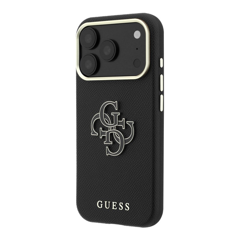 Apple iPhone 18 Pro Max Kılıf Guess Orjinal Lisanslı PU Yazı ve 4G Büyük Metal Logolu Kapak - 18