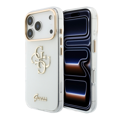 Apple iPhone 18 Pro Max Kılıf Guess Orjinal Lisanslı Yazı ve 4G Büyük Metal Logolu Silikon Kapak - Guess