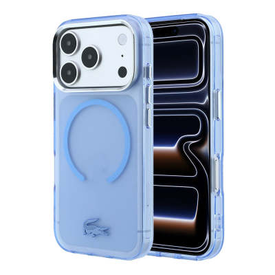 Apple iPhone 18 Pro Max Kılıf Lacoste Orjinal Lisanslı M-safe C-Magnet İkonik Timsah Logolu IML Frosted Kapak - Lacoste