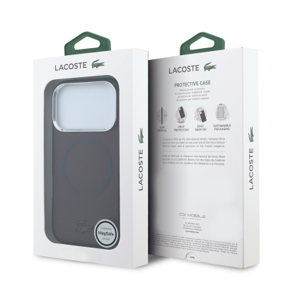 Apple iPhone 18 Pro Max Kılıf Lacoste Orjinal Lisanslı M-safe C-Magnet İkonik Timsah Logolu IML Frosted Kapak - 18