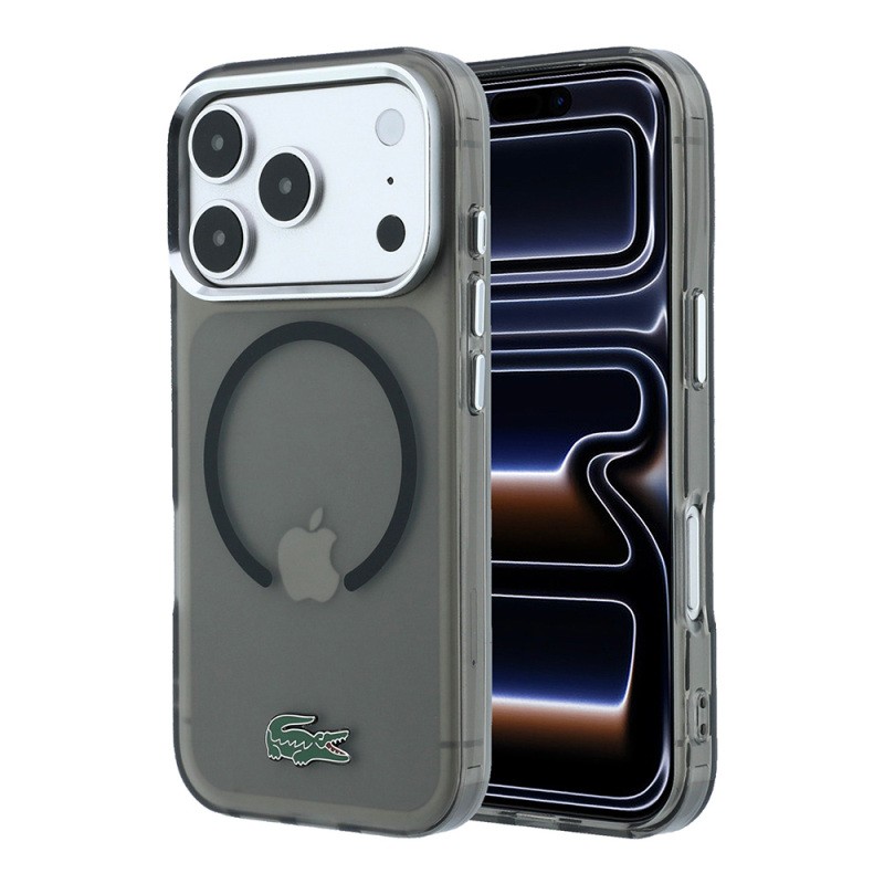 Apple iPhone 18 Pro Max Kılıf Lacoste Orjinal Lisanslı M-safe Şarj Özellikli Lake Timsah Logolu IML Frosted Kapak - 2