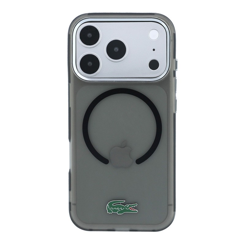 Apple iPhone 18 Pro Max Kılıf Lacoste Orjinal Lisanslı M-safe Şarj Özellikli Lake Timsah Logolu IML Frosted Kapak - 13