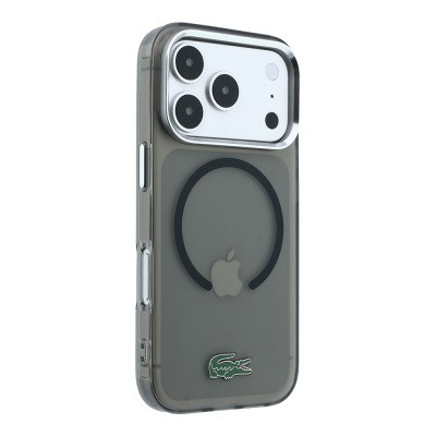 Apple iPhone 18 Pro Max Kılıf Lacoste Orjinal Lisanslı M-safe Şarj Özellikli Lake Timsah Logolu IML Frosted Kapak - 14