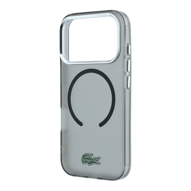Apple iPhone 18 Pro Max Kılıf Lacoste Orjinal Lisanslı M-safe Şarj Özellikli Lake Timsah Logolu IML Frosted Kapak - 16