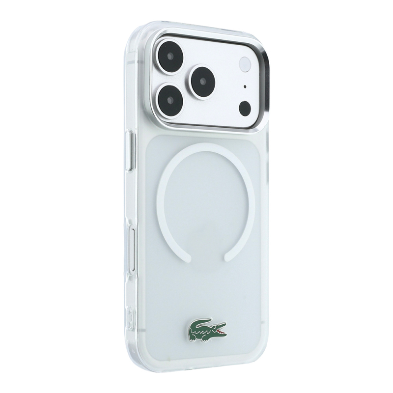 Apple iPhone 18 Pro Max Kılıf Lacoste Orjinal Lisanslı M-safe Şarj Özellikli Lake Timsah Logolu IML Frosted Kapak - 21