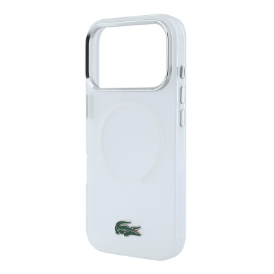 Apple iPhone 18 Pro Max Kılıf Lacoste Orjinal Lisanslı M-safe Şarj Özellikli Lake Timsah Logolu IML Frosted Kapak - 23