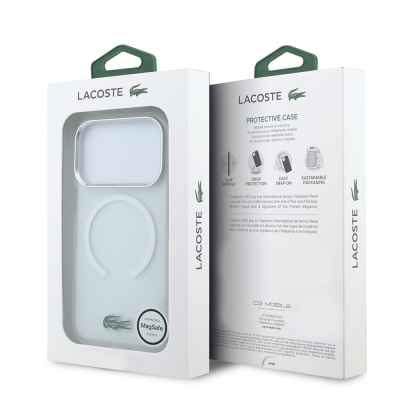 Apple iPhone 18 Pro Max Kılıf Lacoste Orjinal Lisanslı M-safe Şarj Özellikli Lake Timsah Logolu IML Frosted Kapak - 25