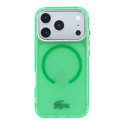 Apple iPhone 18 Pro Max Kılıf Lacoste Orjinal Lisanslı M-safe Şarj Özellikli Lake Timsah Logolu IML Frosted Kapak - 27