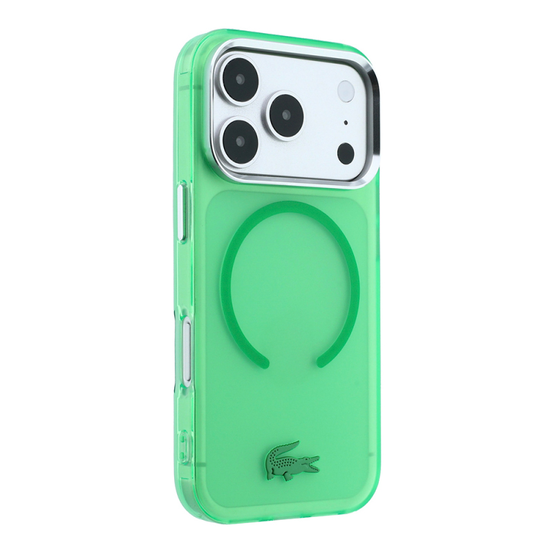 Apple iPhone 18 Pro Max Kılıf Lacoste Orjinal Lisanslı M-safe Şarj Özellikli Lake Timsah Logolu IML Frosted Kapak - 28