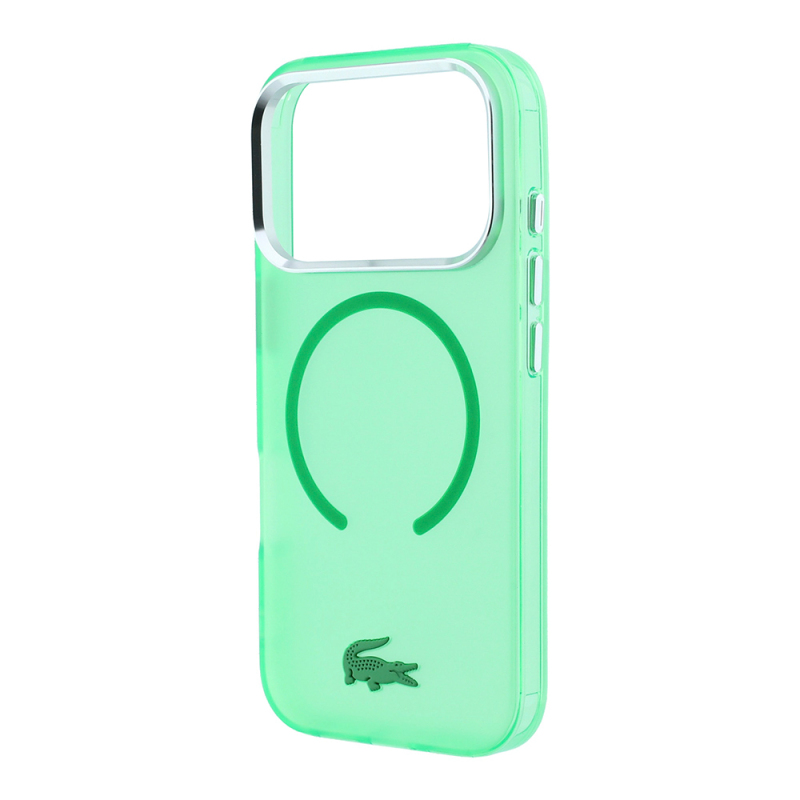 Apple iPhone 18 Pro Max Kılıf Lacoste Orjinal Lisanslı M-safe Şarj Özellikli Lake Timsah Logolu IML Frosted Kapak - 30