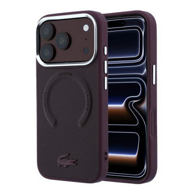 Apple iPhone 18 Pro Max Kılıf Lacoste Orjinal Lisanslı M-safe Şarj Özellikli Lenglen Icon Metal Logolu Kapak - Lacoste