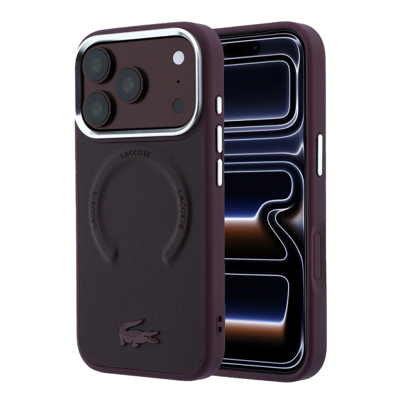 Apple iPhone 18 Pro Max Kılıf Lacoste Orjinal Lisanslı M-safe Şarj Özellikli Lenglen Icon Metal Logolu Kapak - 1
