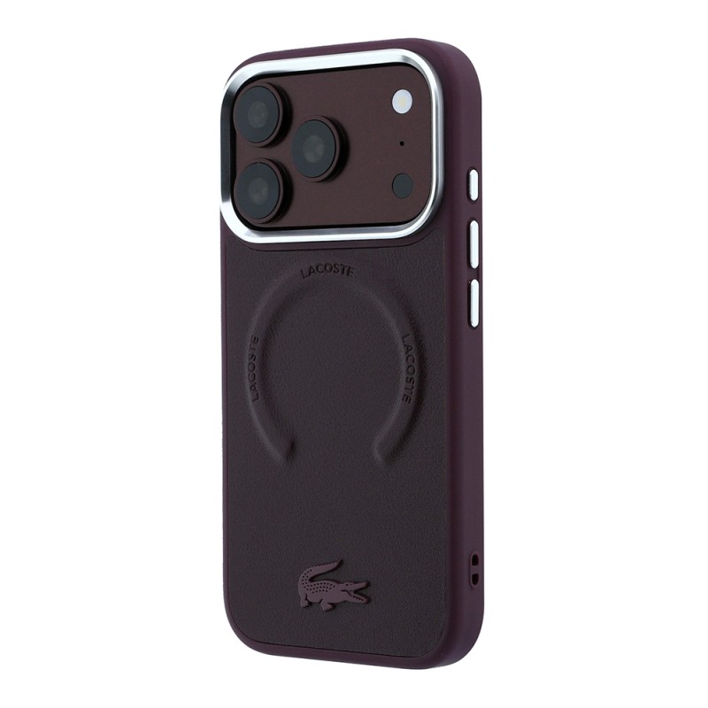 Apple iPhone 18 Pro Max Kılıf Lacoste Orjinal Lisanslı M-safe Şarj Özellikli Lenglen Icon Metal Logolu Kapak - 2