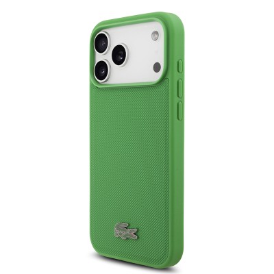 Apple iPhone 18 Pro Max Kılıf Lacoste Orjinal Lisanslı M-safe Şarj Özellikli PU Pike Desenli Metal Logolu Kapak - 7