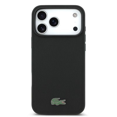 Apple iPhone 18 Pro Max Kılıf Lacoste Orjinal Lisanslı M-safe Şarj Özellikli PU Pike Desenli Metal Logolu Kapak - 15