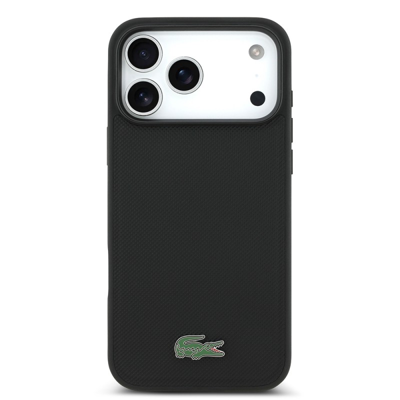 Apple iPhone 18 Pro Max Kılıf Lacoste Orjinal Lisanslı M-safe Şarj Özellikli PU Pike Desenli Metal Logolu Kapak - 15