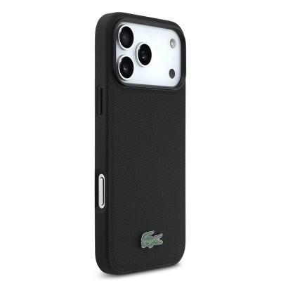 Apple iPhone 18 Pro Max Kılıf Lacoste Orjinal Lisanslı M-safe Şarj Özellikli PU Pike Desenli Metal Logolu Kapak - 16