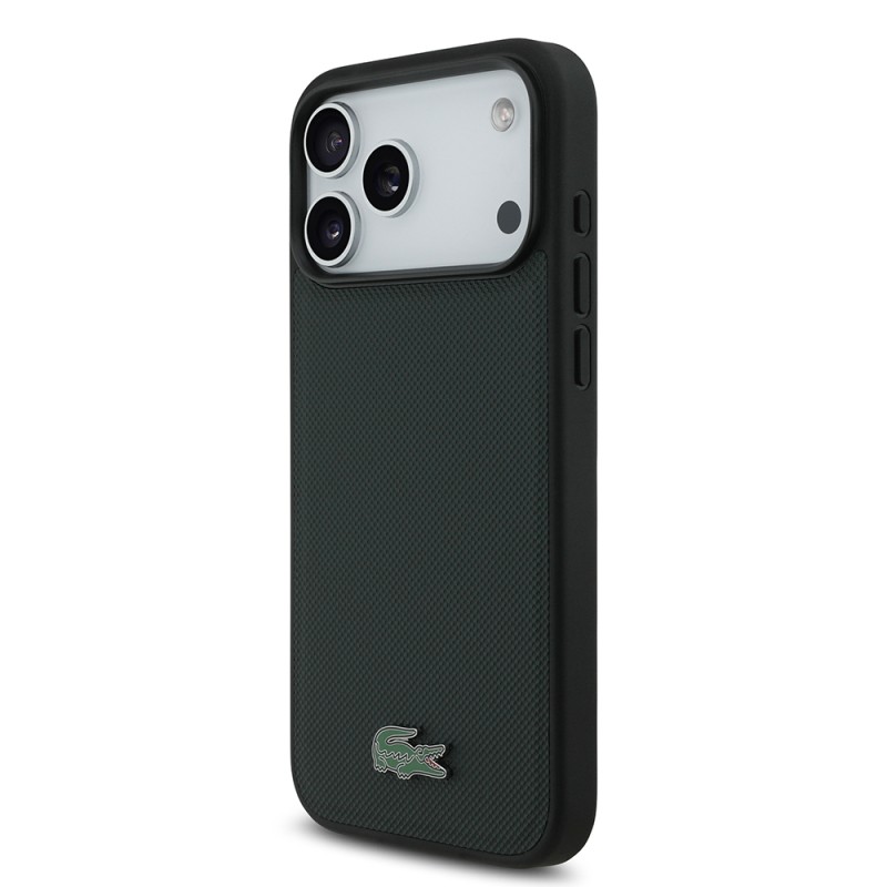 Apple iPhone 18 Pro Max Kılıf Lacoste Orjinal Lisanslı M-safe Şarj Özellikli PU Pike Desenli Metal Logolu Kapak - 21