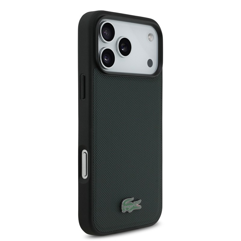 Apple iPhone 18 Pro Max Kılıf Lacoste Orjinal Lisanslı M-safe Şarj Özellikli PU Pike Desenli Metal Logolu Kapak - 23