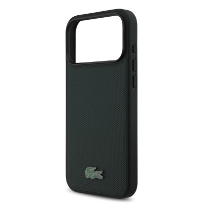 Apple iPhone 18 Pro Max Kılıf Lacoste Orjinal Lisanslı M-safe Şarj Özellikli PU Pike Desenli Metal Logolu Kapak - 25