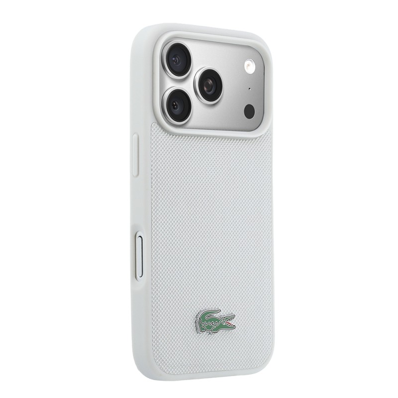 Apple iPhone 18 Pro Max Kılıf Lacoste Orjinal Lisanslı M-safe Şarj Özellikli PU Pike Desenli Metal Logolu Kapak - 37