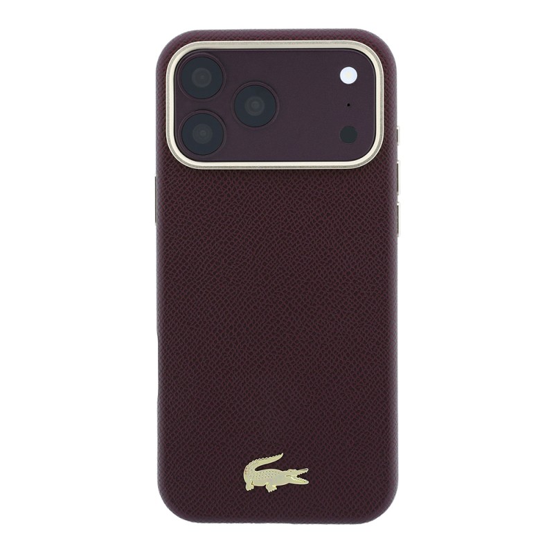 Apple iPhone 18 Pro Max Kılıf Lacoste Orjinal Lisanslı M-Safe Şarj Özellikli PVC Yarı Pike Desenli Arka Yüzey İkonik Timsah Dokuma Logolu Kapak - 5
