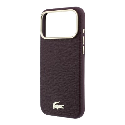 Apple iPhone 18 Pro Max Kılıf Lacoste Orjinal Lisanslı M-Safe Şarj Özellikli PVC Yarı Pike Desenli Arka Yüzey İkonik Timsah Dokuma Logolu Kapak - 8