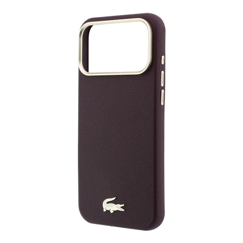 Apple iPhone 18 Pro Max Kılıf Lacoste Orjinal Lisanslı M-Safe Şarj Özellikli PVC Yarı Pike Desenli Arka Yüzey İkonik Timsah Dokuma Logolu Kapak - 8