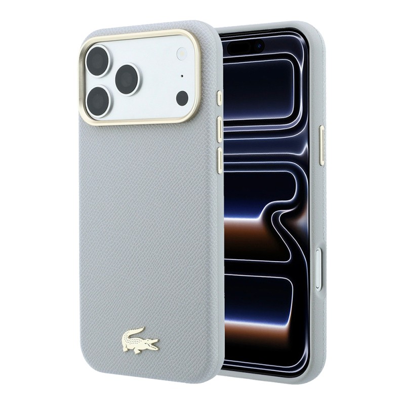 Apple iPhone 18 Pro Max Kılıf Lacoste Orjinal Lisanslı M-Safe Şarj Özellikli PVC Yarı Pike Desenli Arka Yüzey İkonik Timsah Dokuma Logolu Kapak - 2