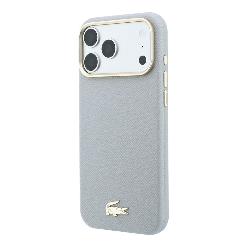 Apple iPhone 18 Pro Max Kılıf Lacoste Orjinal Lisanslı M-Safe Şarj Özellikli PVC Yarı Pike Desenli Arka Yüzey İkonik Timsah Dokuma Logolu Kapak - 11