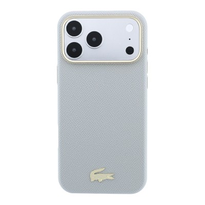 Apple iPhone 18 Pro Max Kılıf Lacoste Orjinal Lisanslı M-Safe Şarj Özellikli PVC Yarı Pike Desenli Arka Yüzey İkonik Timsah Dokuma Logolu Kapak - 12
