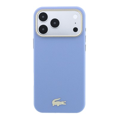 Apple iPhone 18 Pro Max Kılıf Lacoste Orjinal Lisanslı M-Safe Şarj Özellikli PVC Yarı Pike Desenli Arka Yüzey İkonik Timsah Dokuma Logolu Kapak - 19