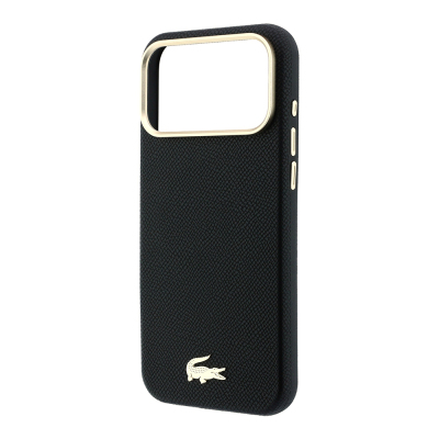 Apple iPhone 18 Pro Max Kılıf Lacoste Orjinal Lisanslı M-Safe Şarj Özellikli PVC Yarı Pike Desenli Arka Yüzey İkonik Timsah Dokuma Logolu Kapak - 30