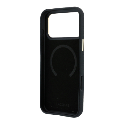 Apple iPhone 18 Pro Max Kılıf Lacoste Orjinal Lisanslı M-Safe Şarj Özellikli PVC Yarı Pike Desenli Arka Yüzey İkonik Timsah Dokuma Logolu Kapak - 31