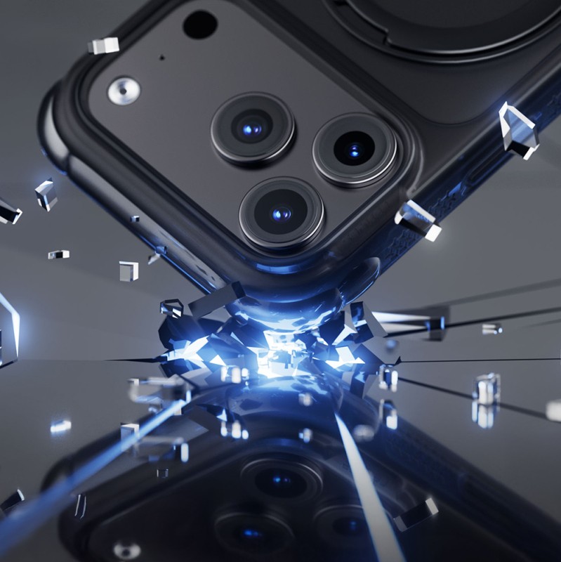Apple iPhone 18 Pro Max Kılıf Lenyes Air Bumper Serisi M-safe Şarj Özellikli Airbag Tasarımlı Standlı Kapak - 5
