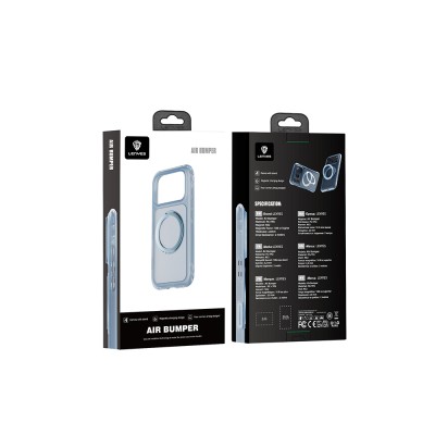 Apple iPhone 18 Pro Max Kılıf Lenyes Air Bumper Serisi M-safe Şarj Özellikli Airbag Tasarımlı Standlı Kapak - 12