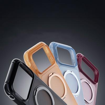 Apple iPhone 18 Pro Max Kılıf Lenyes Air Bumper Serisi M-safe Şarj Özellikli Airbag Tasarımlı Standlı Kapak - 11