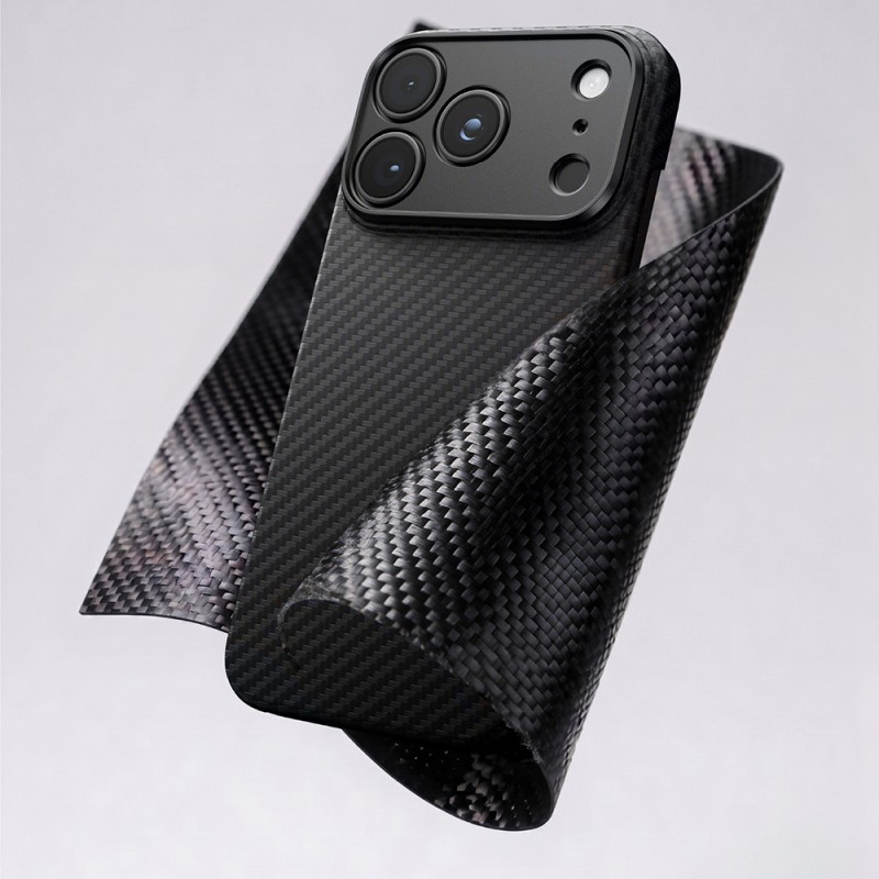 Apple iPhone 18 Pro Max Kılıf M-safe Şarj Özellikli 1500D Aramid Fiber Lens Korumalı Amazingthing Titan Max Serisi Karbon Kapak - 11