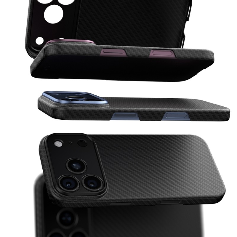 Apple iPhone 18 Pro Max Kılıf M-safe Şarj Özellikli 1500D Aramid Fiber Lens Korumalı Amazingthing Titan Max Serisi Karbon Kapak - 8